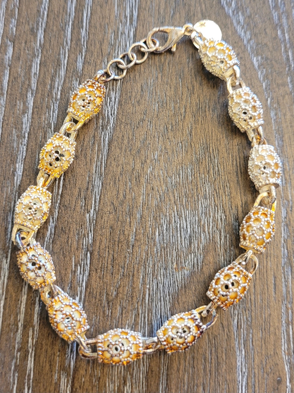 Gold Filigree Beaded Bracelet
